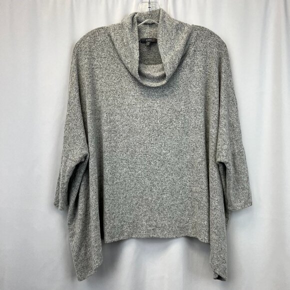 Gyft Womens Gray 3/4 Sleeve Knitted Cowl Neck Pullover Sweater Size Small - Picture 1 of 8